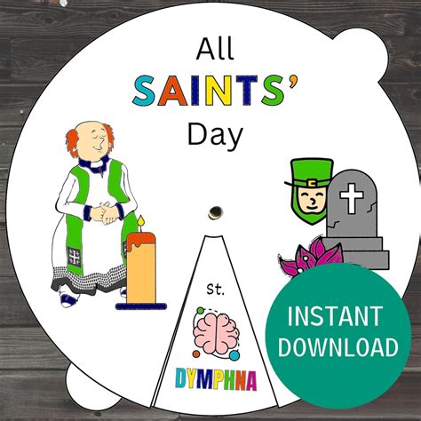 All Saints Day Coloring Wheel, Printable Sunday School Activities, All Saints Day Craft ...