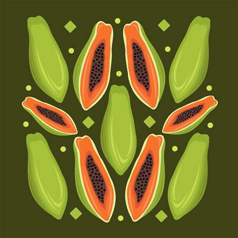 Premium Vector | Fresh papaya fruit vector illustration