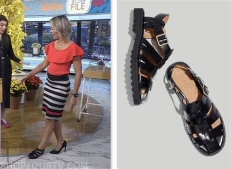 The Today Show: October 2023 Dylan Dreyer's Black Flat Sandals | Shop Your TV