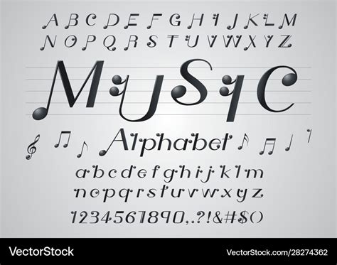 Music note font Royalty Free Vector Image - VectorStock