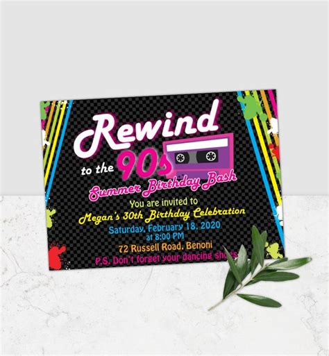 Free Printable 90S Party Invitation Template - Biggie Hip Hop Birthday ...