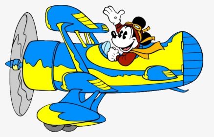 Pilot Clipart Mickey - Mickey Mouse Flying A Plane, HD Png Download - kindpng