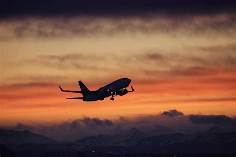 Westjet Boeing 737 sunset takeoff Photograph by James Anderson | Pixels