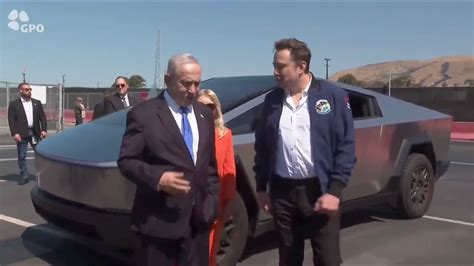 Elon Musk takes Benjamin Netanyahu for a Cybertruck test drive, after a ...