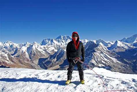 13 06 Jerome Ryan On Mera Peak Eastern Summit With Gyachung Kang, Nuptse, Everest, Lhotse ...