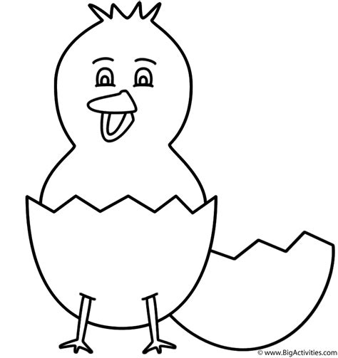 Baby Chick Hatching with Legs - Coloring Page (Easter)