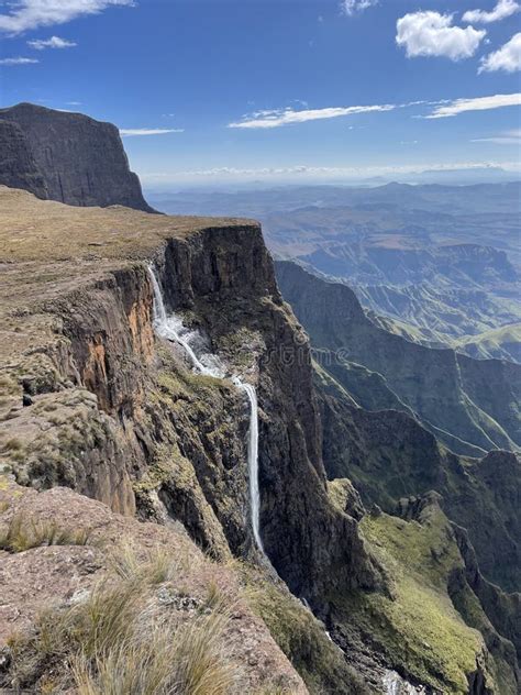 Green Mountains Drakensberg Amphitheatre Tugela Falls Stock Photo - Image of natal, southafrica ...