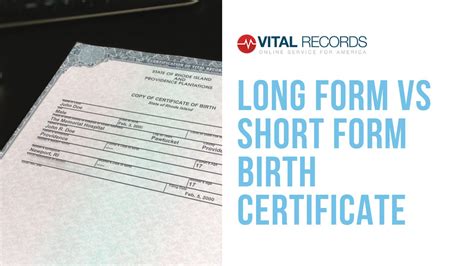 Long Form Vs Short Form Birth Certificate by VITAL RECORDS ONLINE - Issuu