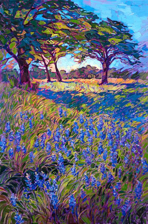 Spring Bluebonnets - Contemporary Impressionism Paintings by Erin Hanson