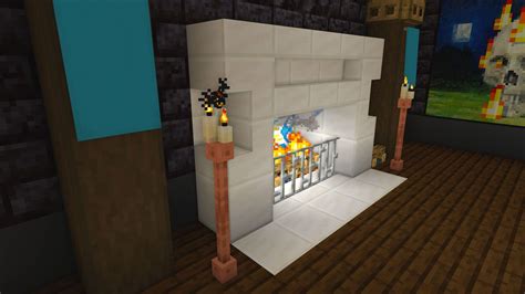 Wood fireplace + quartz mantle by JEFFERSCRAFT1 | Minecraft Build Tutorial