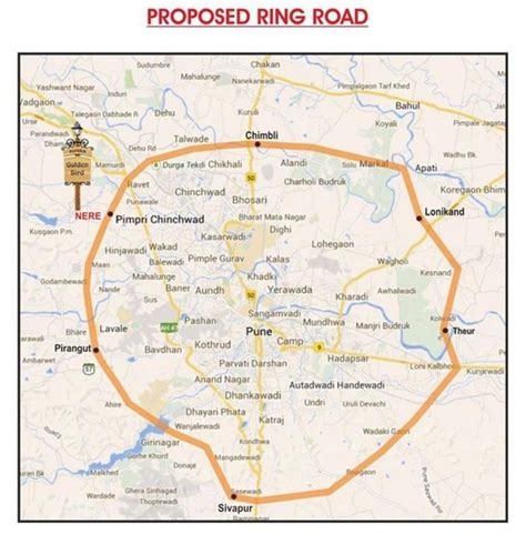 Ring road Pune map - Pune ring road route map (Maharashtra - India)