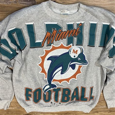 Vintage 90s Miami dolphins big print crewneck... - Depop