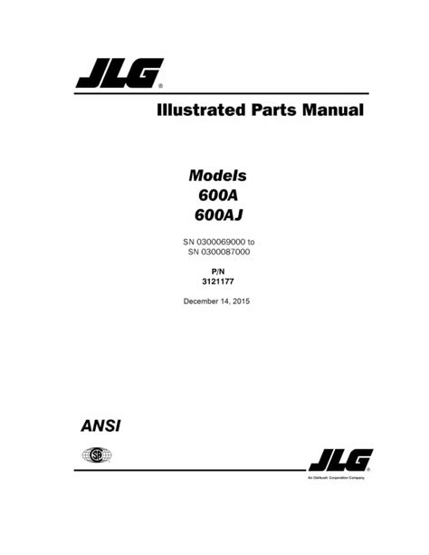 jlg 600aj parts manual