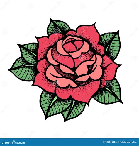 Tattoo Rose Flower. Vector Illustration Art Isolated Vector Stock ...