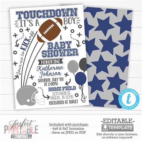 Football Baby Shower Invitation Football Invite Football | Etsy ...