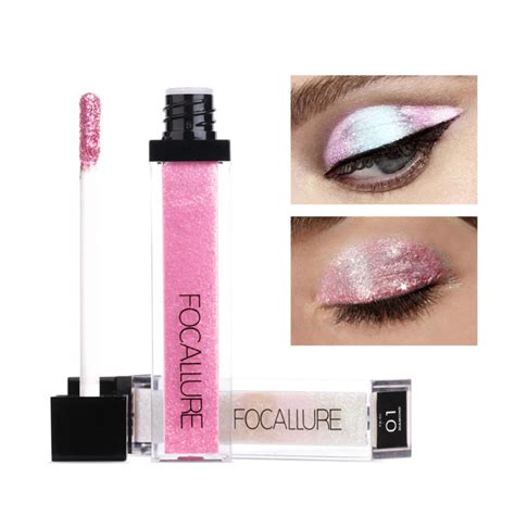 FOCALLURE Metal Liquid Eyeshadow Makeup Waterproof Glitter Eye Shadow 10 Colors Cosmetics lapis ...