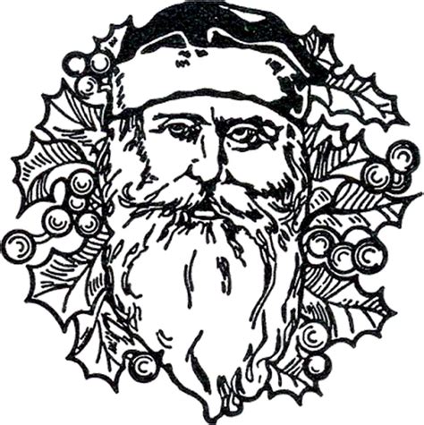6 Santa Illustrations - Black and White | Free stencils, Graphics fairy, Wood burning art
