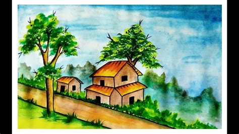 Simple Landscape Drawing With Watercolor - For me, even a simple landscape painting needs to ...