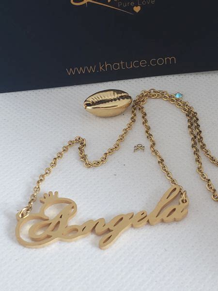 Angela Name Necklace Gold Plated on Stainless steel