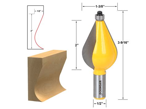 Molding & Profiles :: Casing & Base Molding :: Large Furniture Foot Mold Router Bit - 1/2" Shank ...