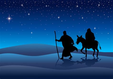 Premium Vector | Mary and joseph, journey to bethlehem