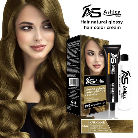 Ashley 2in1 bio natural glossy hair color cream 99/0 (very light blonde ...