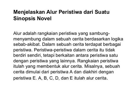 Alur cerita dari novel