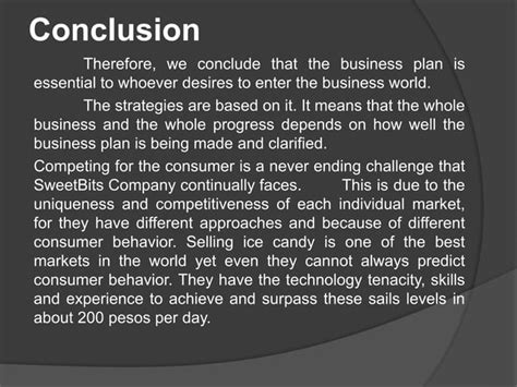 BUSINESS PLAN " SWEETBITS COMPANY"