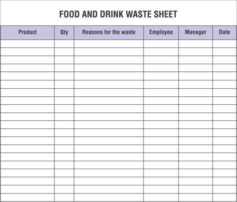 Waste Inventory Spreadsheet inside Food Inventory Spreadsheet ...