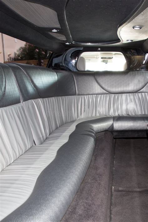 A Grey and Black Interior Limo Car Stock Image - Image of black, white ...