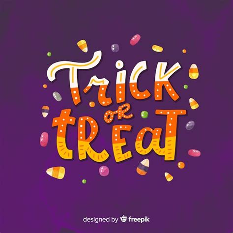 Kleurrijke trick or treat-letters | Gratis Vector