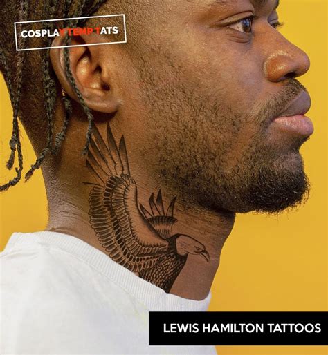 Lewis Hamilton Neck Temporary Tattoo Temp Tat Halloween Purim Cosplay Costume Accurate F1 Race ...