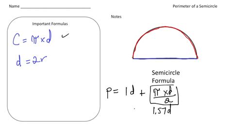 Perimeter For A Semicircle