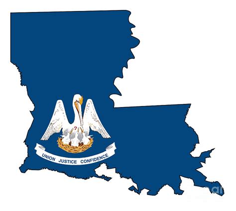 Louisiana State Outline Map and Flag Digital Art by Bigalbaloo Stock - Fine Art America