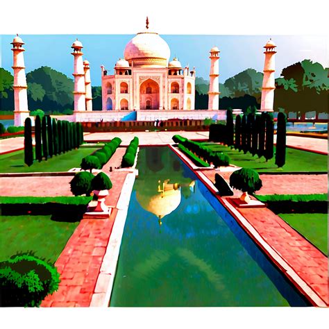 Download Taj Mahal Garden View Png Vml45 | Wallpapers.com