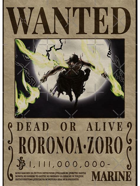 "Roronoa Zoro Bounty One Piece King of Hell" Art Board Print for Sale by One Piece Bounty Poster ...