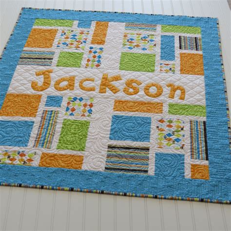 Made-to-order, Personalized Baby Quilt With Name Applique Fabric Letters - Etsy | Personalized ...