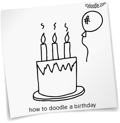 How to Doodle a Birthday Cake | Doodles, Simple doodles, Birthday