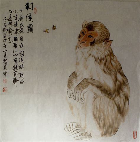 Chinese Monkey Painting 4695039, 70cm x 70cm(28〃 x 28〃)