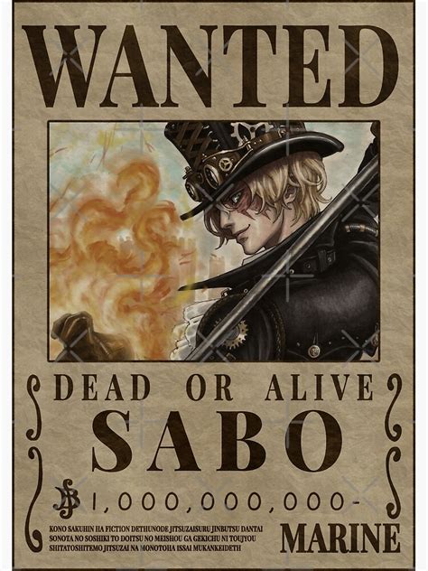 "Sabo bounty Wanted One Piece Poster" Poster for Sale by OnePieceWanted ...