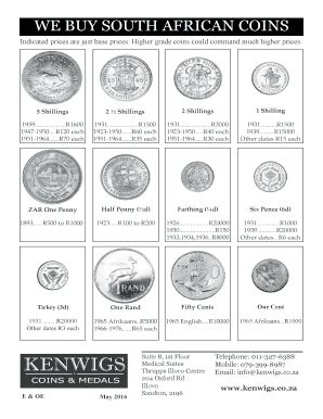 Old South African Coins Price List