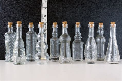 Decorative Clear Glass Bottles with Corks, 5" tall (Set of 10 ...