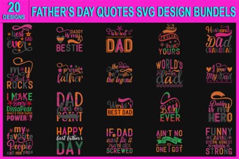 Father's Day Quotes Svg Bundle, Graphic by Suruzzaman · Creative Fabrica