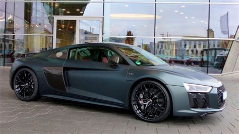 An Audi R8 V10 plus in special Camouflage Green Matte. Photo via Audi ...