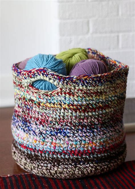 Scrap Yarn Crochet Basket - Scrapbusting Idea! | My Poppet Makes