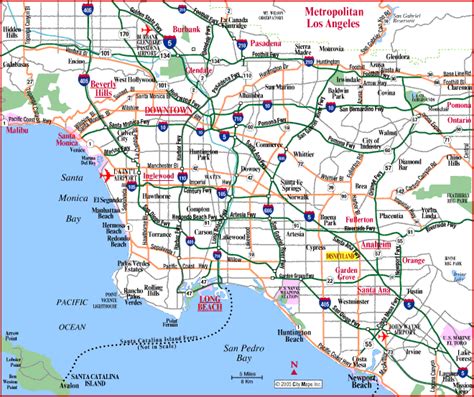 Map of Los Angeles, USA