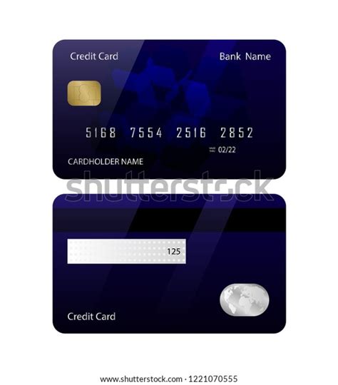 Credit Card Template Front Back Credit Stock Vector (Royalty Free) 1221070555