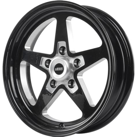 JEGS SSR Star Wheel - 15" x 4" Gloss Black Wheels - JEGS