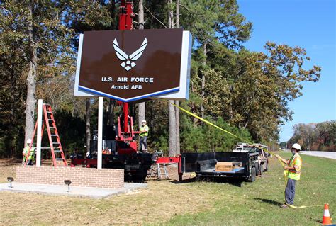 New sign installed at Main Gate of Arnold Air Force Base > Nellis Air Force Base > News