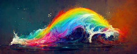 Rainbow Splash. Abstract Rainbow Coloured Background. Colourful Splashing Water Stock ...